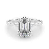 Lab-Grown D-VVS Emerald Cut Diamond 6-Prong Solitaire Engagement Ring Gift For Her