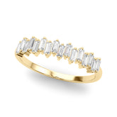 Fancy Baguette Stackable Half Eternity Ring in Gold & Platinum