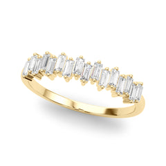 Fancy Baguette Stackable Half Eternity Ring in Gold & Platinum