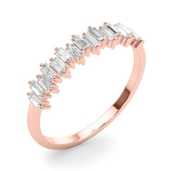 Fancy Baguette Stackable Half Eternity Ring in Gold & Platinum