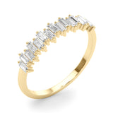 Fancy Baguette Stackable Half Eternity Ring in Gold & Platinum