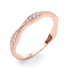 Vintage Inspired Milgrain Half Eternity Ring in Gold & Platinum