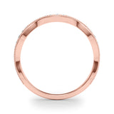Vintage Inspired Milgrain Half Eternity Ring in Gold & Platinum