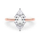 Refined Solitaire For Peg Head Round Diamond Engagement Ring — 9K/18K Gold & Platinum