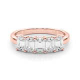 Lab-Grown Diamond Prong Emerald Cut 5-Stone Diamond Ring