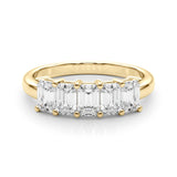 Lab-Grown Diamond Prong Emerald Cut 5-Stone Diamond Ring