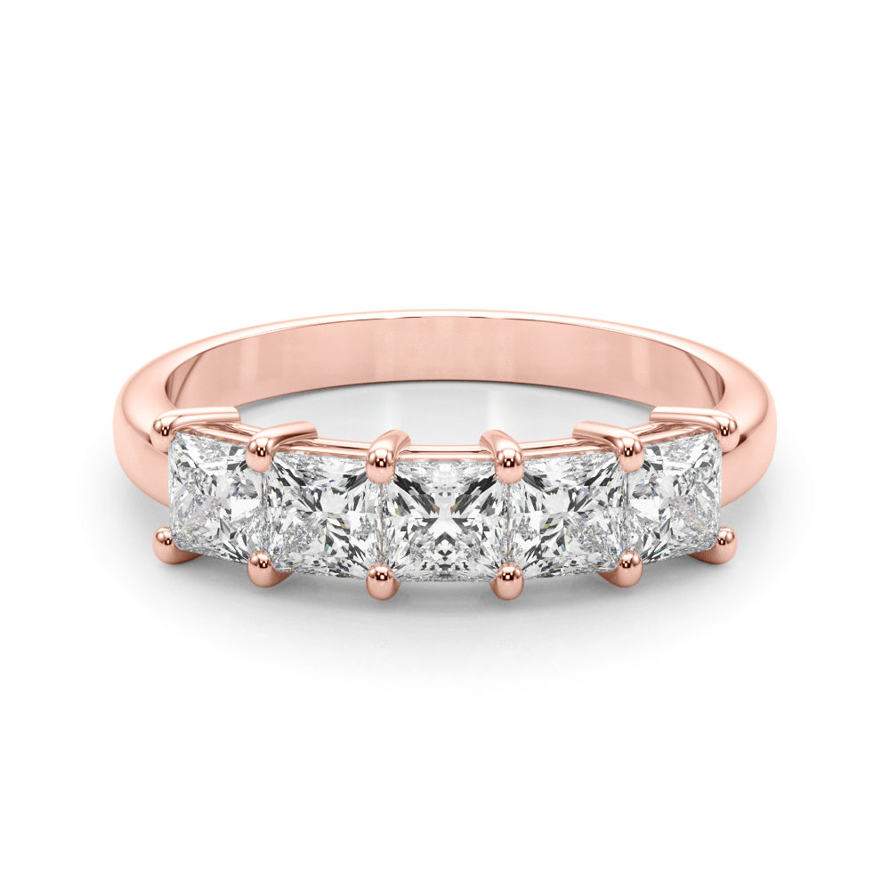 Lab-Grown Diamond Prong Princess Cut 5-Stone Diamond Ring