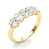 Shared Prong Oval Half Eternity Ring in Gold & Platinum
