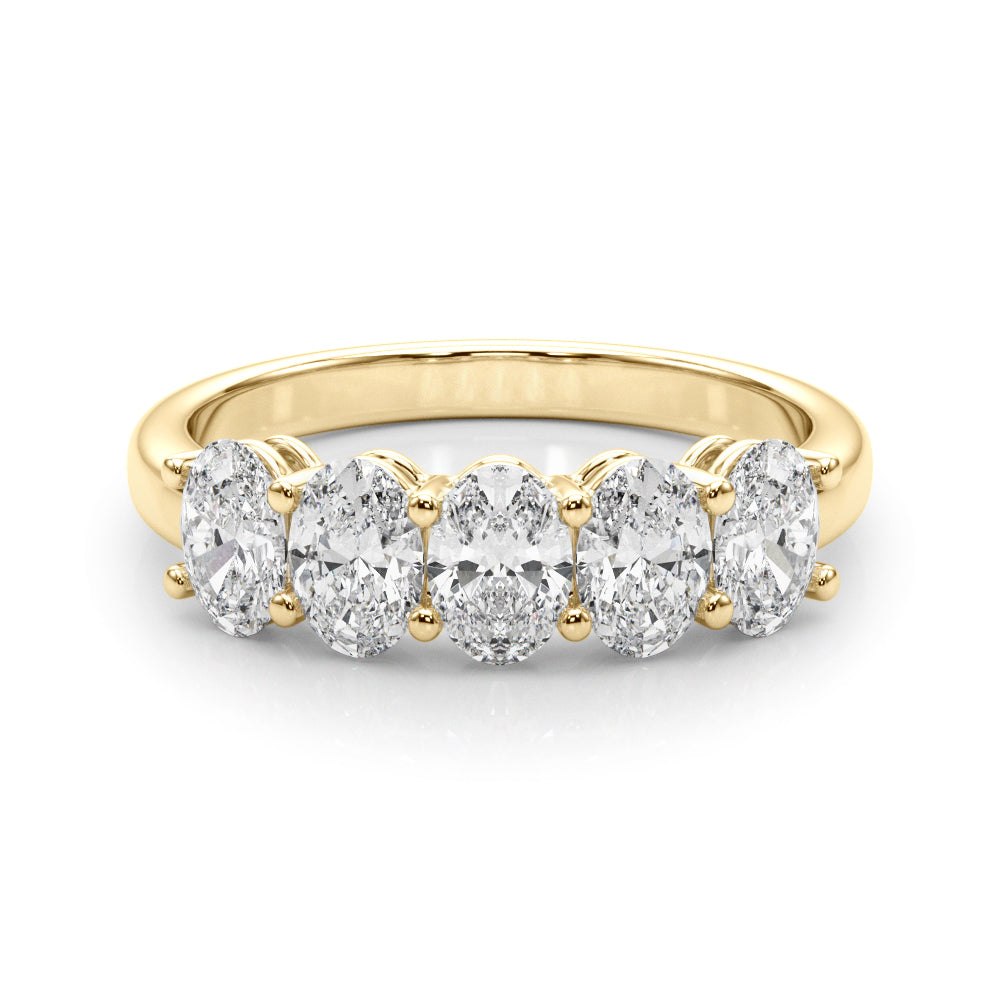 Lab-Grown Diamond Prong Oval Cut 5-Stone Diamond Ring