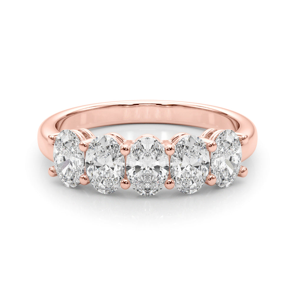Lab-Grown Diamond Prong Oval Cut 5-Stone Diamond Ring