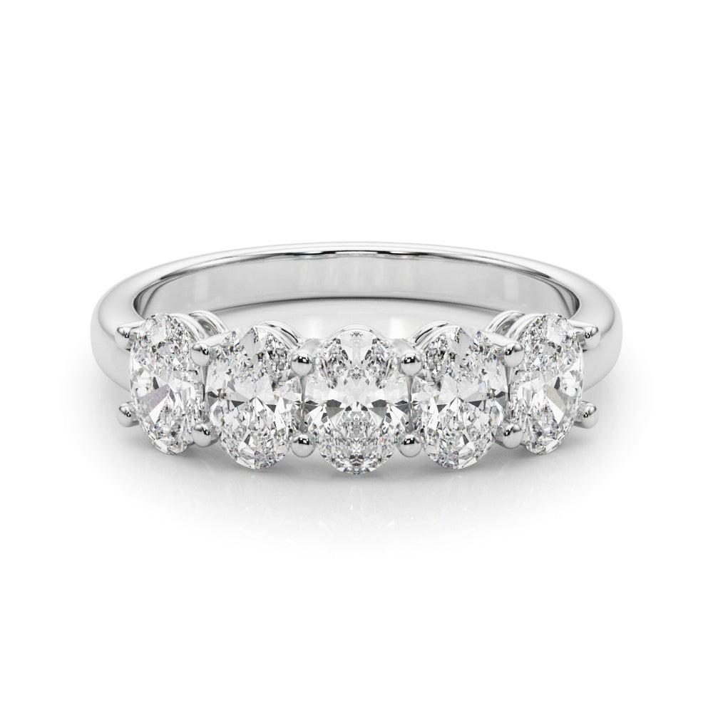 Lab-Grown Diamond Prong Oval Cut 5-Stone Diamond Ring