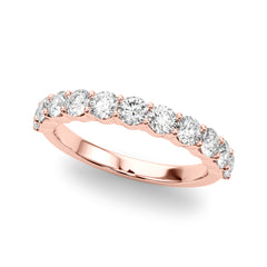 Shared Prong Half Eternity Ring in Gold & Platinum