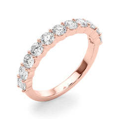 Shared Prong Half Eternity Ring in Gold & Platinum