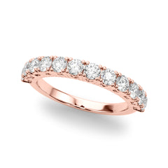 Straight Prong Set Half Eternity Ring in Gold & Platinum