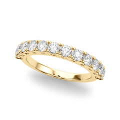 Straight Prong Set Half Eternity Ring in Gold & Platinum