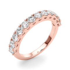 Straight Prong Set Half Eternity Ring in Gold & Platinum