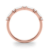 Alternating Round & Straight Baguette Half Eternity Ring in Gold & Platinum