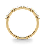 Alternating Round & Straight Baguette Half Eternity Ring in Gold & Platinum