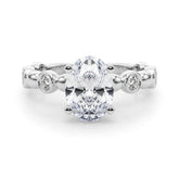 Enchanted Sidestone Round Diamond Engagement Ring — 9K/18K Gold & Platinum