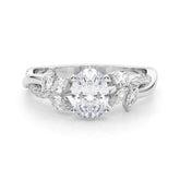 Radiant Rd & Mq Twisted Shank Engagement Round Diamond Engagement Ring — 9K/18K Gold & Platinum