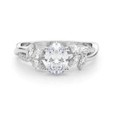 Radiant Rd & Mq Twisted Shank Engagement Round Diamond Engagement Ring — 9K/18K Gold & Platinum