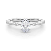 Brilliant Rd Shared Pr Single Row Round Diamond Engagement Ring — 9K/18K Gold & Platinum
