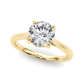 Dazzling Solitaire Round Diamond Engagement Ring — 9K/18K Gold & Platinum