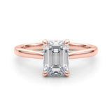 Lab-Grown D-VVS Emerald Cut Diamond 4-Prong Solitaire Engagement Ring