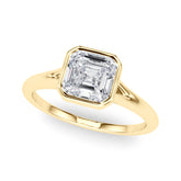 Refined Solitaire Bezel Set Round Diamond Engagement Ring — 9K/18K Gold & Platinum