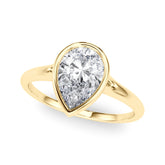 Noble Solitaire Ps Bezel Set Pear Diamond Engagement Ring — 9K/18K Gold & Platinum
