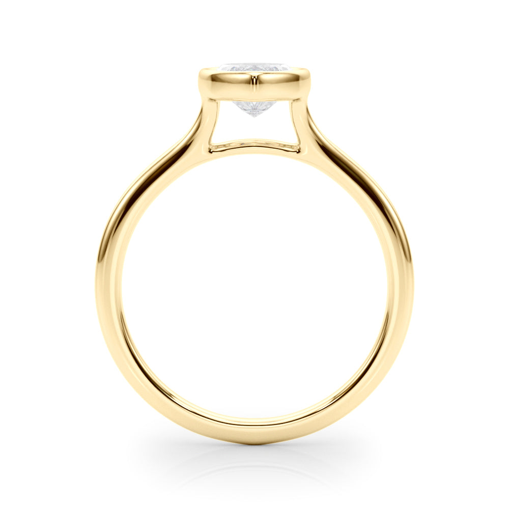 Lab-Grown Marquise Cut Diamond Bezel Set Solitaire Engagement Ring.