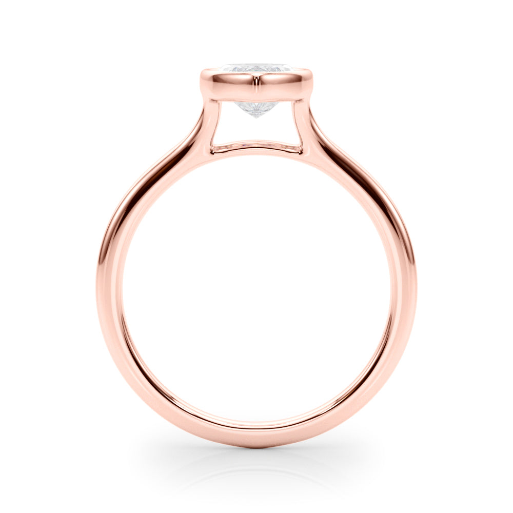 Lab-Grown Marquise Cut Diamond Bezel Set Solitaire Engagement Ring.