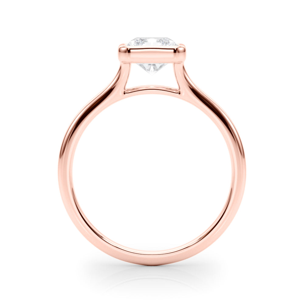 Lab-Grown Radiant Cut Diamond Bezel Set Solitaire Engagement Ring.
