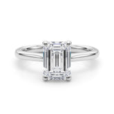 Lab-Grown D-VVS Emerald Cut Diamond Four Prong Solitaire Engagement Ring