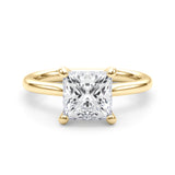 Lab-Grown D-VVS Princess Cut Diamond Solitaire Engagement Ring.