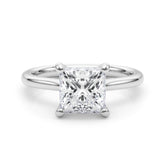 Lab-Grown Emerald Diamond 4-Prong Solitaire Engagement Ring