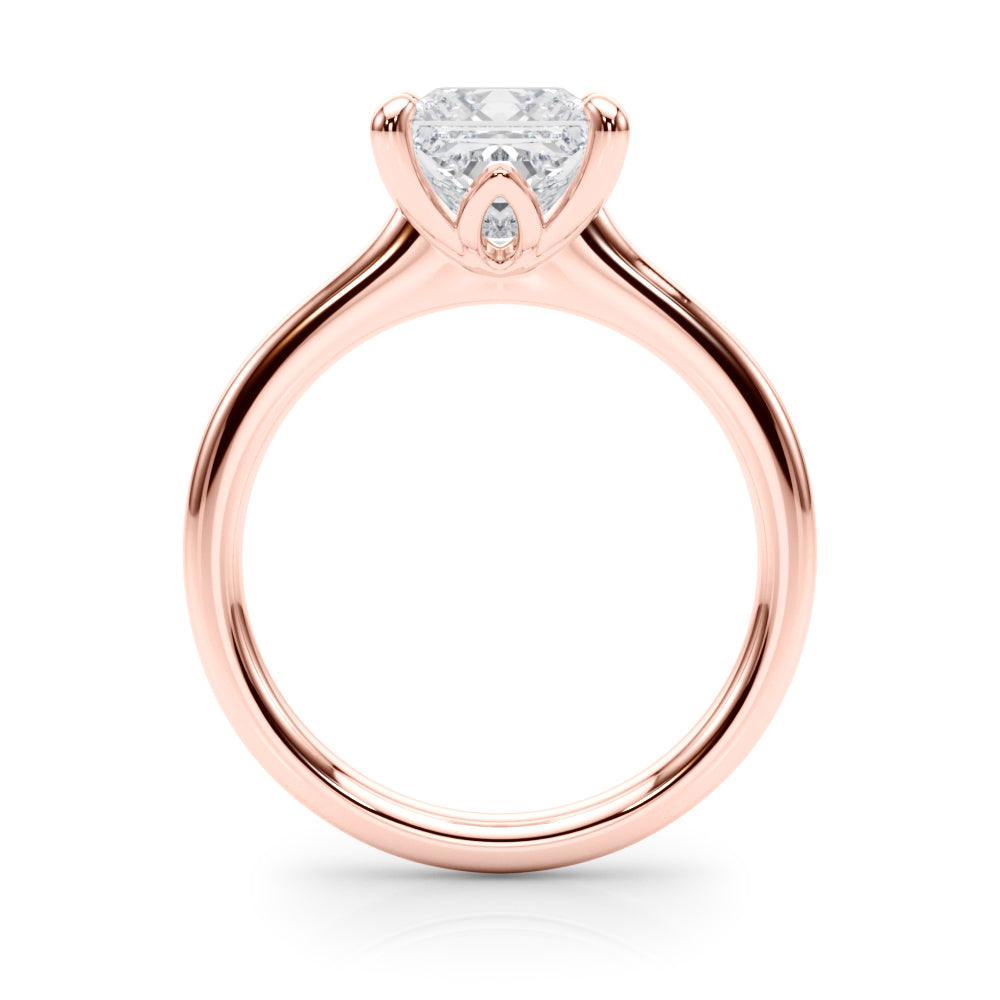 Lab-Grown Emerald Diamond 4-Prong Solitaire Engagement Ring