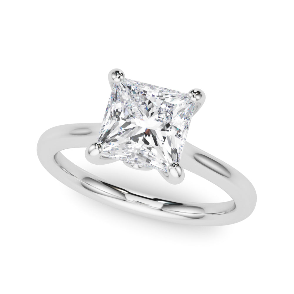 Lab-Grown Emerald Diamond 4-Prong Solitaire Engagement Ring