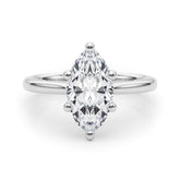Lab-Grown Marquise Cut Diamond Floral Six-Prong Solitaire Engagement Ring.