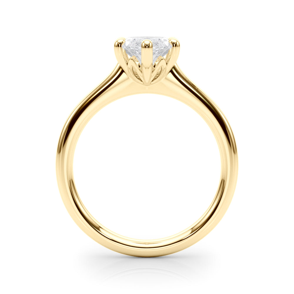 Lab-Grown Marquise Cut Diamond  Floral Six-Prong Solitaire Engagement Ring.
