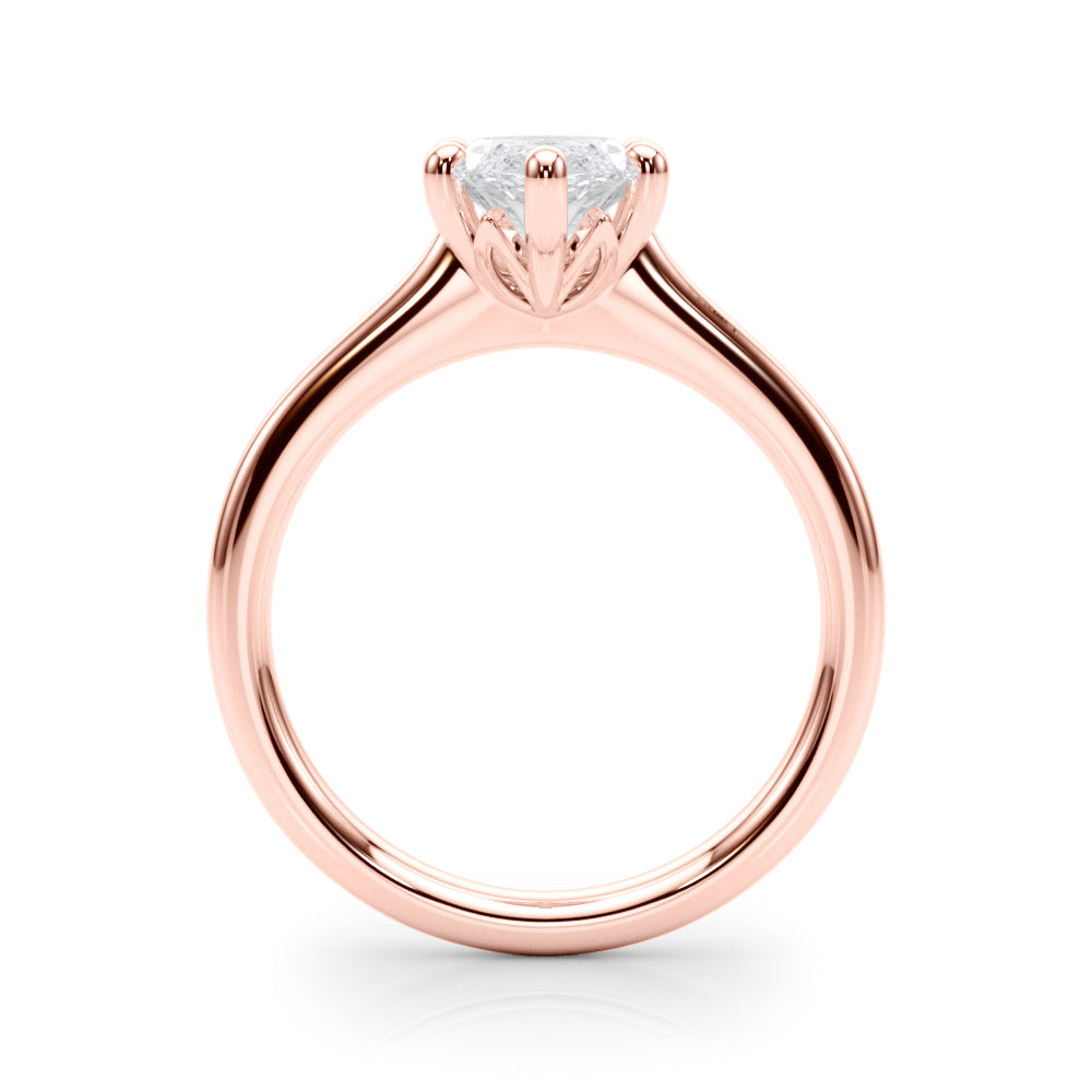 Lab-Grown Marquise Cut Diamond  Floral Six-Prong Solitaire Engagement Ring.