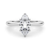 D-VVS Lab-Grown Marquise Cut Diamond Six Prong Solitaire Engagement Ring.