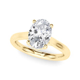 Bespoke Solitaire Oval Diamond Engagement Ring — 9K/18K Gold & Platinum