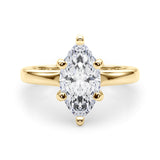 Lab-Grown D-VVS Marquise Cut Diamond Solitaire Engagement Ring.