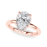Graceful Halo Pear Diamond Engagement Ring — 9K/18K Gold & Platinum