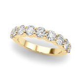 9-Stone Shared Prong Half Eternity Ring in Gold & Platinum