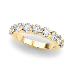 9-Stone Shared Prong Half Eternity Ring in Gold & Platinum