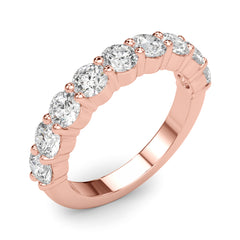 9-Stone Shared Prong Half Eternity Ring in Gold & Platinum
