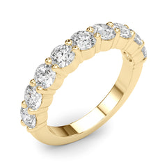 9-Stone Shared Prong Half Eternity Ring in Gold & Platinum