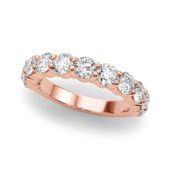 11-Stone Shared Prong Half Eternity Ring in Gold & Platinum